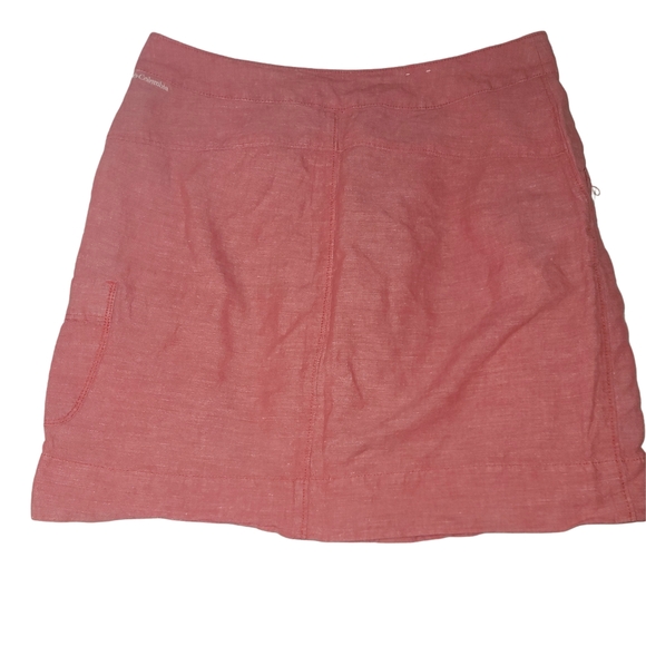 Columbia Pink Linen Blend Skirt 8 - Picture 3 of 4
